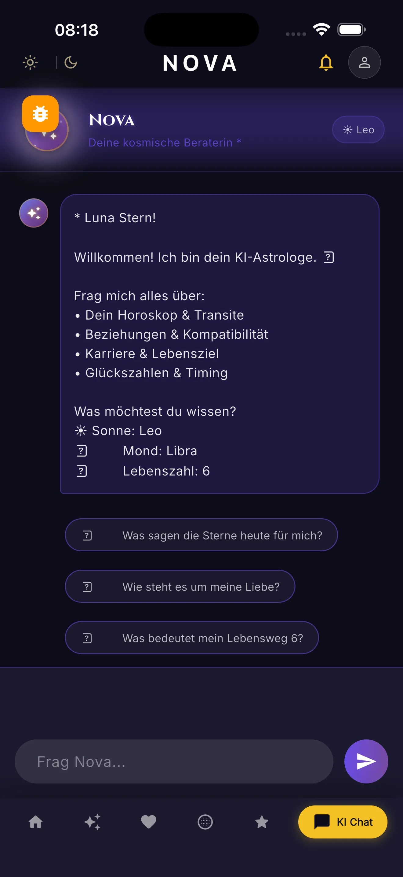 Nova Cosmic Astrologie-Chat